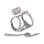 Harnais pour chien en authentique Tweed coloris Lavande