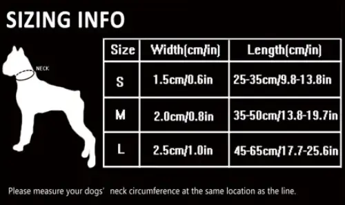 Collier pour chien Truelove Flux : confortable, solide et stylé Guide des taille Collier pour chien Truelove Flux