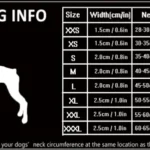 Guide des tailles Collier pour chien en Mesh Truelove
