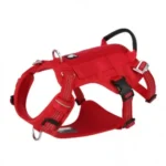 Harnais pour chien rouge vif anti-traction avec fixations en aluminium