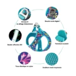 Infographie des caractéristiques techniques du harnais pour chien Truelove Nemo TLH3016