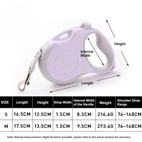 Laisse rétractable : Automatique & Pratique Truelove Enrouleur Laisse rétractable Enrouleur - guide des tailles