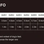 Chaussure pour chien imperméable - guide des tailles