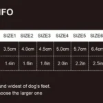 Chaussure pour chien maille respirante - guide des tailles