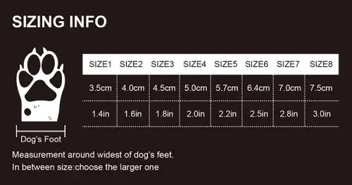 Chaussure pour chien maille respirante : Confort Respirant Truelove Chaussure pour chien maille respirante - guide des tailles