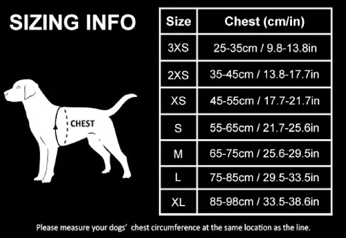 Pull polaire antibactérien pour chien : Chaud & Hygiénique Truelove Pull polaire antibactérien pour chien - guide des tailles