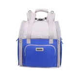 Sac à dos transport chien multifonction coloris bleu, idéal pour les sorties citadines.