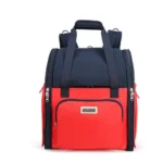 Modèle rouge du sac à dos transport chien multifonction pour une visibilité optimale.