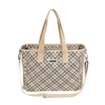 Sac de transport pour petit chien en coton coloris beige élégant et naturel