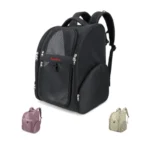 Sac à dos de transport pour petit chien et chat disponible en noir, violet et beige