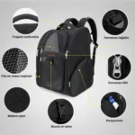 Infographie montrant les caractéristiques techniques du sac à dos de transport pour petit compagnon