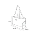 Schéma des dimensions du sac de transport format cabine pour chien et chat