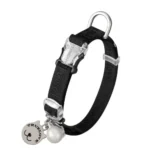 Version noire classique du collier de sécurité élastique TrueLove pour chat