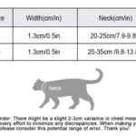 Collier pour chat anti-étranglement - guide des tailles
