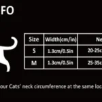 Tableau des dimensions et conseils pour mesurer le tour de cou de votre chat afin de choisir la bonne taille de collier