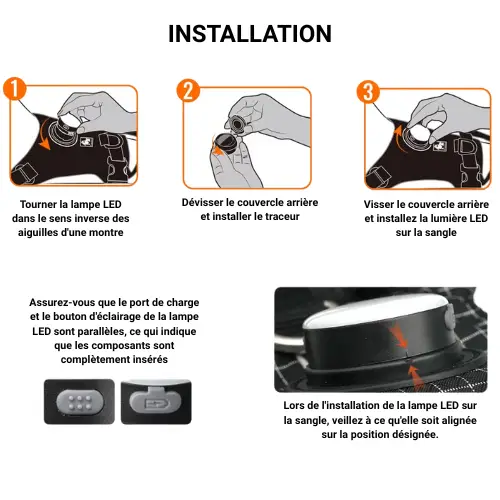 Harnais pour chien LED Truelove : Sécurité nocturne et suivi GPS Harnais LED anti traction