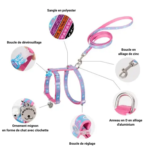 Harnais pour chat : Sécurité & Contrôle Truelove Harnais pour Chat Truelove - TLH3912