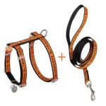 Kit de promenade harnais et laisse pour chat Truelove orange vif haute visibilité
