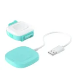 Lampe de signalisation LED bleue pour chien avec système de recharge sans fil