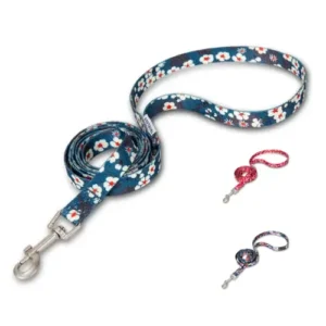 Laisse pour chat floral - Vue de face avec design floral élégant