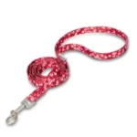 Zoom sur le design fleuri rouge de la laisse pour chat légère TrueLove TLL3113