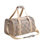 Sac de transport extensible Truelove Oxford coloris beige pour petit chien et chat.