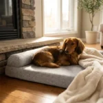 Jeune chien Teckel qui se repose confortablement dans son panier pour chien Truelove BLISSPAD