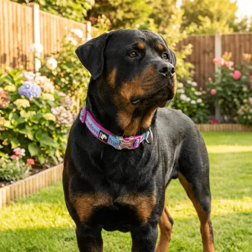 Collier pour chien Flex Plus – Le Summum du Confort et de la Sécurité Collier pour chien Truelove Flex Plus porté par un rotweiller