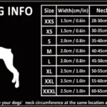 Guide des taille Collier pour chien Truelove Flex Plus