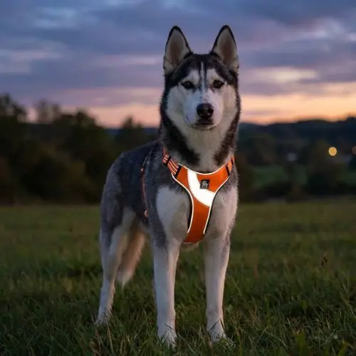 Harnais à enfiler Truelove Training : Le confort sans stress pour votre chien Harnais à enfiler Truelove Training orange sur un chien de face