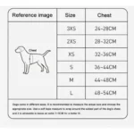 Tableau et guide des tailles pour bien choisir le harnais Truelove Nemo selon la morphologie du chien