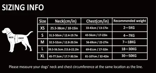 Harnais Country Plus : Anti-traction & Confort Guide des taille Harnais anti-traction pour chien Truelove Country Plus