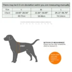 Harnais Excursion pour chien - guide des tailles