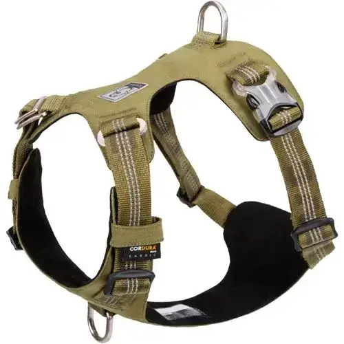 Harnais léger et anti-traction pour chien Colorado Plus coloris vert kaki.